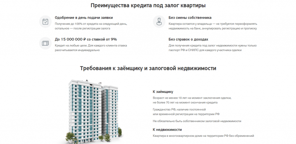 Банк Тинькофф кредит под залог квартиры